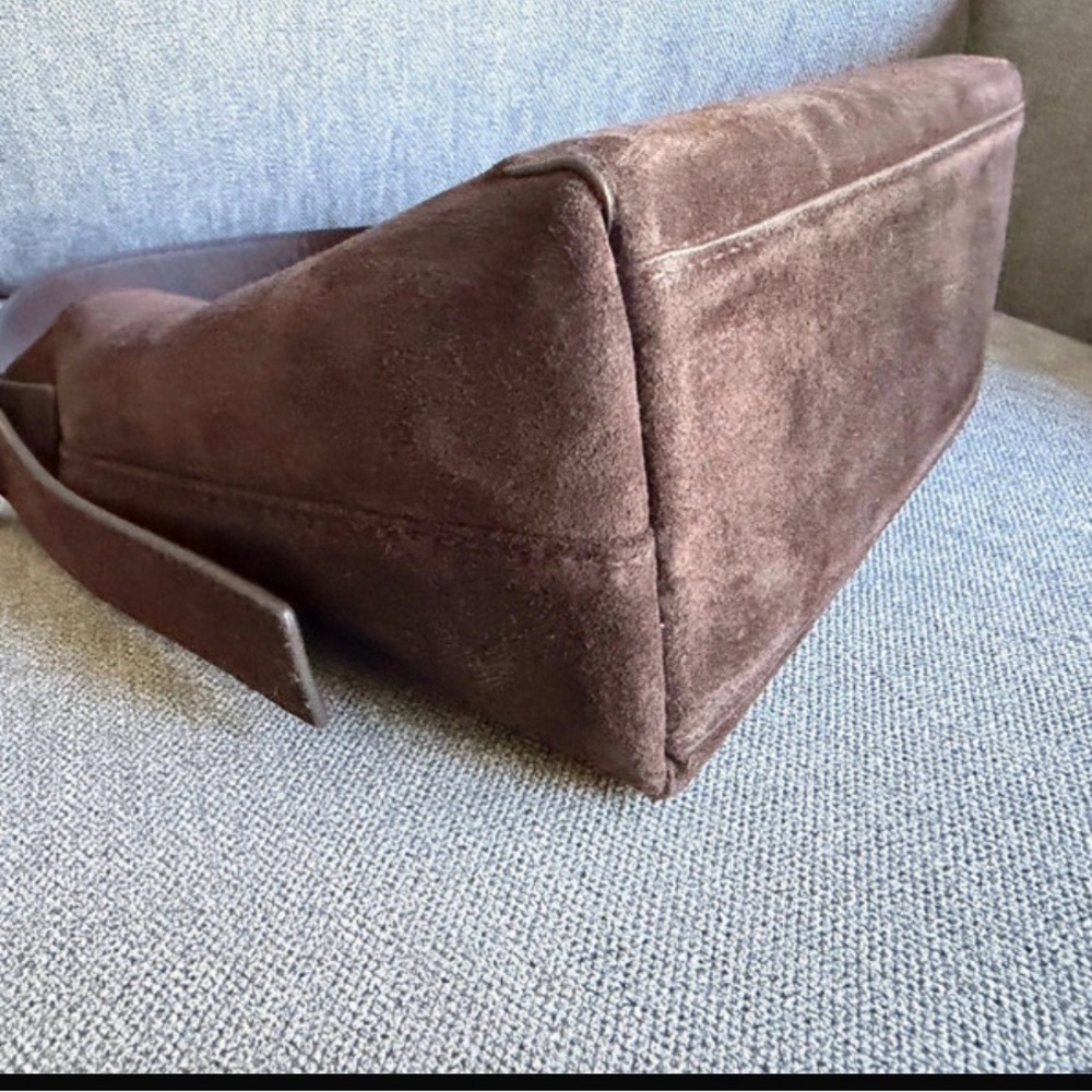 Madewell Brown Suede sculptural Shoulder Bag (dark carob) - Picture 5 of 7